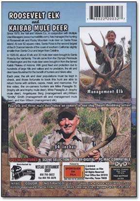 Roosevelt Elk & Kaibab Mule Deer Back Cover
