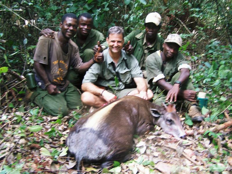 John Colglazier with just two of the many species he shot on a short safari 